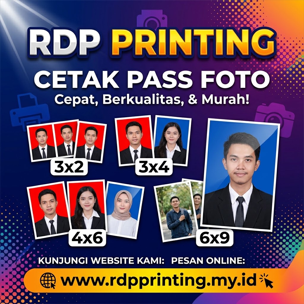 Cetak Pass Foto Kilat (1 hari jadi)