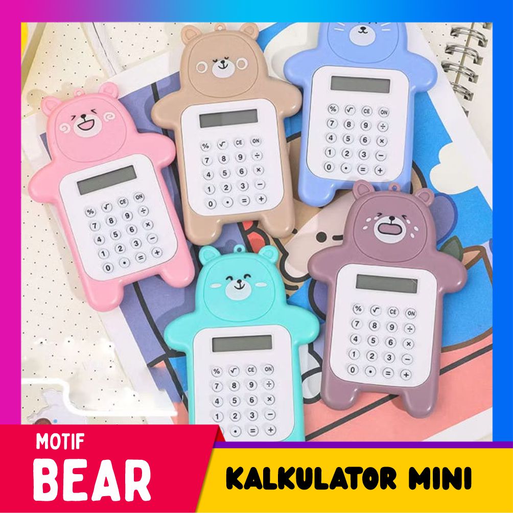 Kalkulator Mini Portable Motif Bear