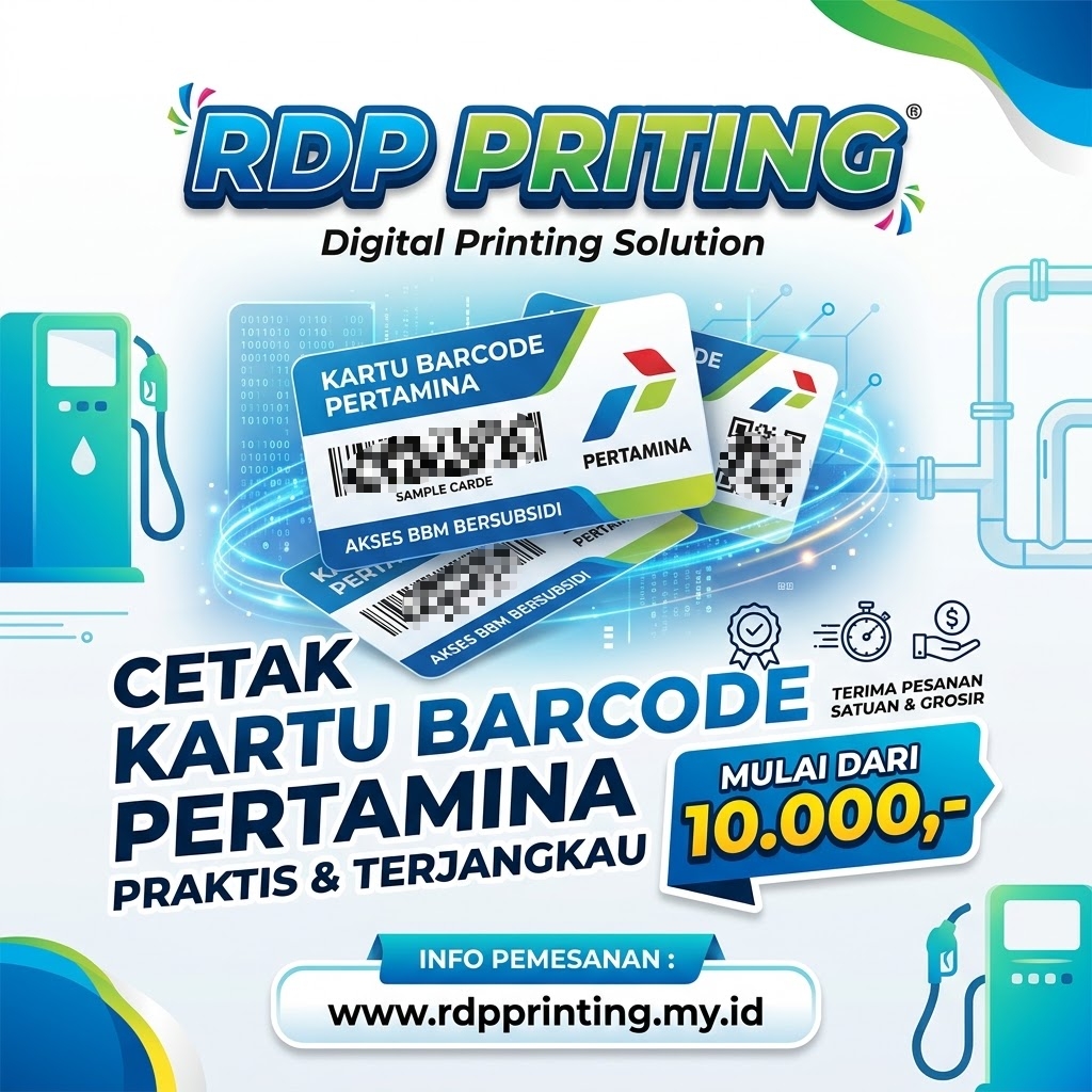 Cetak Kartu Barcode My Pertamina Custom (PVC)